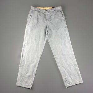 WHITESAND Italy Men's Linen Lyocell Blend Chino Pants Light Blue Gray Size 48 32